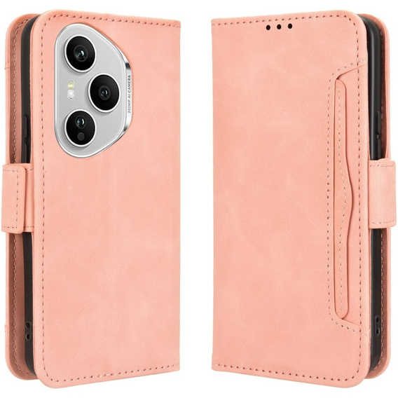 Klopové pouzdro pro Honor 400 Pro 5G, Card Slot, růžové