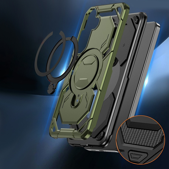 Magnetické pouzdro s podstavcem pro Samsung Galaxy A57 5G, zelené