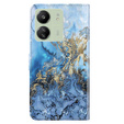 Klopové pouzdro pro Xiaomi Redmi 13C / Poco C65, Wallet, Marble modré