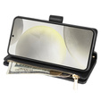 Pouzdro s klopou pro Samsung Galaxy S25 Edge, Rhombus Crossbody Leather, černé