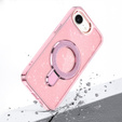 Pouzdro iPhone 16e, Glittery Magnetic Kickstand, růžové