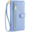 Klopové pouzdro pro Samsung Galaxy A54 5G, Wallet Zipper Pocket, modré