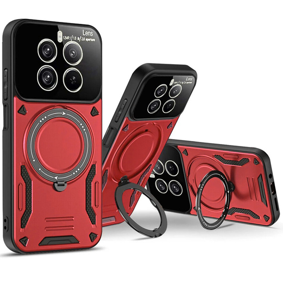 Obrněné pouzdro pro Realme 12 Pro 5G / 12 Pro+ 5G, Magnetic Ring, červené