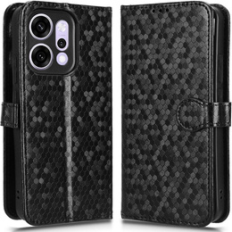 Klopové pouzdro pro Oppo Reno 14, Wallet Rhombus, černé