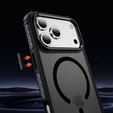 Matné pouzdro pro iPhone 17 Pro, pancéřované, pro MagSafe, kouřové s černými boky