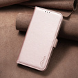 Klopové pouzdro pro Samsung Galaxy A15, BINFEN Wallet, růžové rose gold  + 9H sklo 