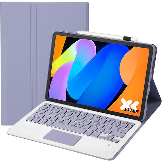 Pouzdro s dotykovou klávesnicí Bluetooth pro Lenovo Idea Tab 11" 2025 TB336FU TB336ZU, fialové