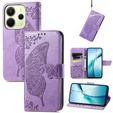 Klopové pouzdro pro Xiaomi Redmi Note 14 4G, Butterfly, fialové