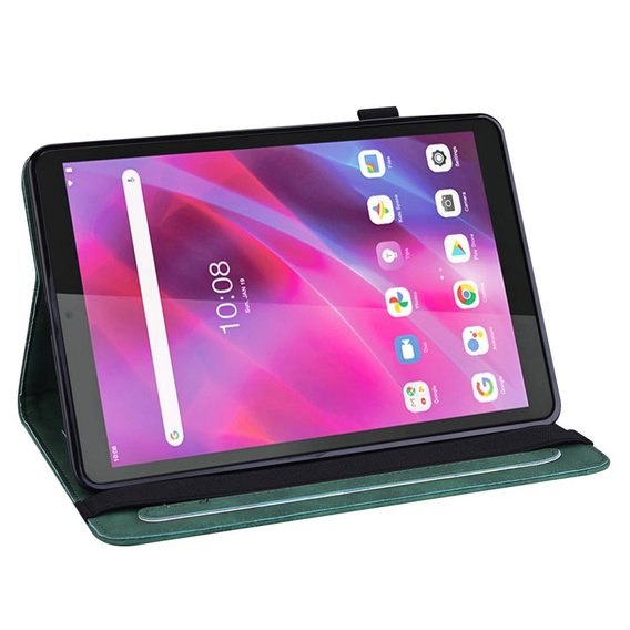 Pouzdro s klopou pro Lenovo Tab M8 Gen 4 TB-300FU, flower, zelené