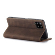 Pouzdro CASEME pro Samsung Galaxy A12 / M12 / A12 2021, Leather Wallet Case, káva