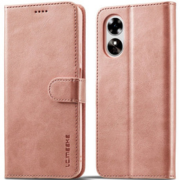 Klopové pouzdro pro Oppo A17, LC.IMEEKE, růžové rose gold