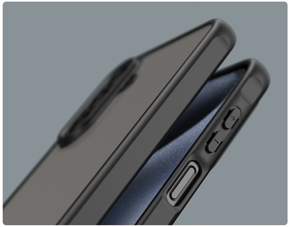 Matné pouzdro pro Samsung Galaxy A17 5G, kouřové s černými boky