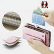 Pouzdro CASEME pro Samsung Galaxy A56 5G, RFID Leather Wallet, s popruhem přes rameno, růžové