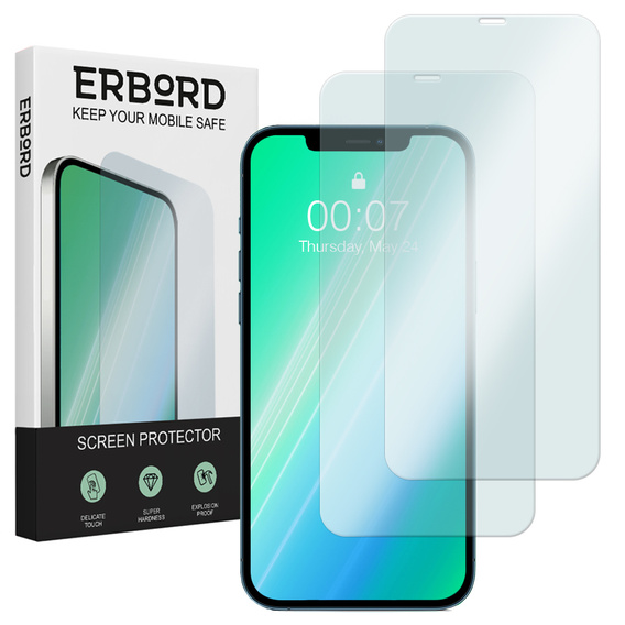 2x tvrzené sklo pro iPhone 11 Pro Max, ERBORD 9H Hard Glass na displeji