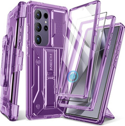 Pouzdro pro Samsung Galaxy S24 Ultra, Tongate MECH Series Clip, transparentní / fialové