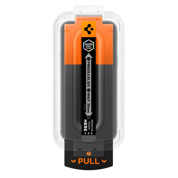Spigen tvrzené sklo pro iPhone 17 Pro / 17 / 16 Pro, Glas.tR "EZ Fit Pro", čiré