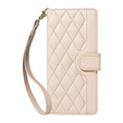 Pouzdro s klopou pro Motorola Edge 50 Neo / Motorola ThinkPhone 25, Rhombus Crossbody Leather, béžové