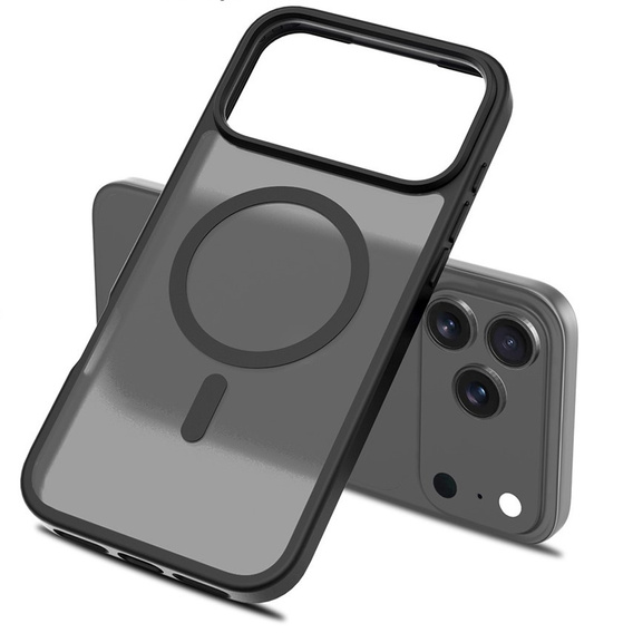 Matné pouzdro pro iPhone 17 Pro Max, pro MagSafe, průsvitné černé