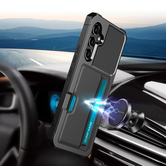 Pouzdro pro Samsung Galaxy A55 5G, Card Holder Kickstand, černé