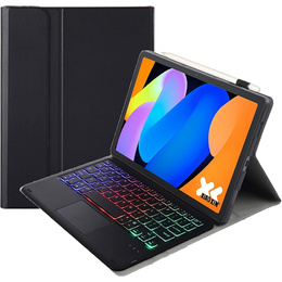 Pouzdro s podsvícenou klávesnicí a Bluetooth touchpadem pro Lenovo Idea Tab 11" 2025 TB336FU TB336ZU, černé