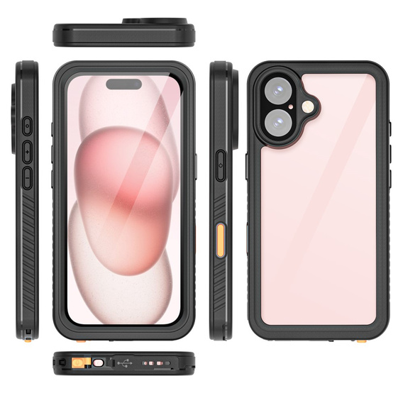 Vodotěsné pouzdro IP68 pro iPhone 16, černé