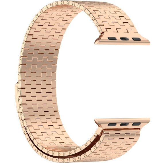 Ocelový náramek pro Apple Watch 1/2/3/4/5/6/7/8/SE/ULTRA 42/44/45/49 MM - růžový rose gold