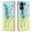 Klopové pouzdro pro Xiaomi Redmi 13C / Poco C65, Wallet, feather, modré