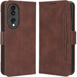 Klopové pouzdro pro Honor 70 5G, Card Slot, hnědé