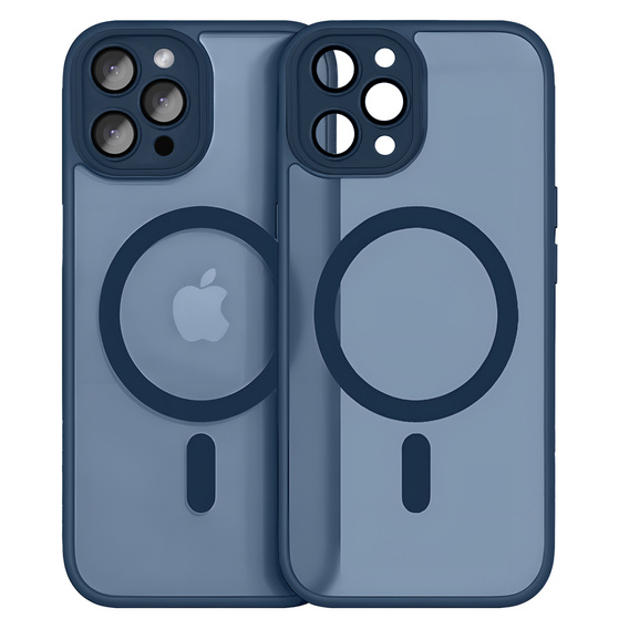 Pouzdro pro iPhone 16 Pro, pro MagSafe, ERBORD Matt Case, tmavě modrý + sklo na displej