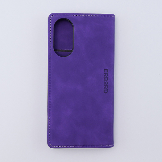 Pouzdro pro Oppo A78 4G, ERBORD Vintage peněženka s klopou, fialové