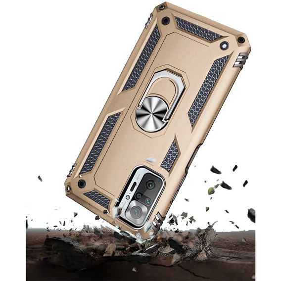 Pancéřové pouzdro pro Xiaomi Redmi Note 10 Pro, Nox Case Ring, zlaté