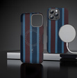 Pouzdro pro IPhone 16 Pro, Aramid Fiber Slim Case, pro MagSafe, modrá / červená