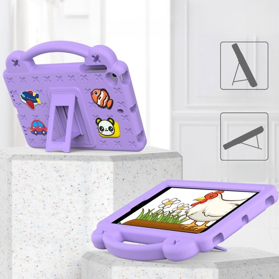 Dětské pouzdro pro iPad mini 7.9" 2019/2015/2014/2013/2012 (5/4/3/2/1 gen.), Cute Patterns, se stojánkem, fialové