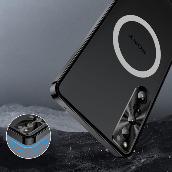 Ochranné pouzdro na fotoaparát pro Sony Xperia 1 V, CamShield MagSafe, transparentní / černé