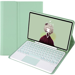 Pouzdro + klávesnice Samsung Galaxy Tab S6 Lite 2020 P610/P615 / S6 Lite 2022 10.4, Touchpad Pen Slot, světle zelené