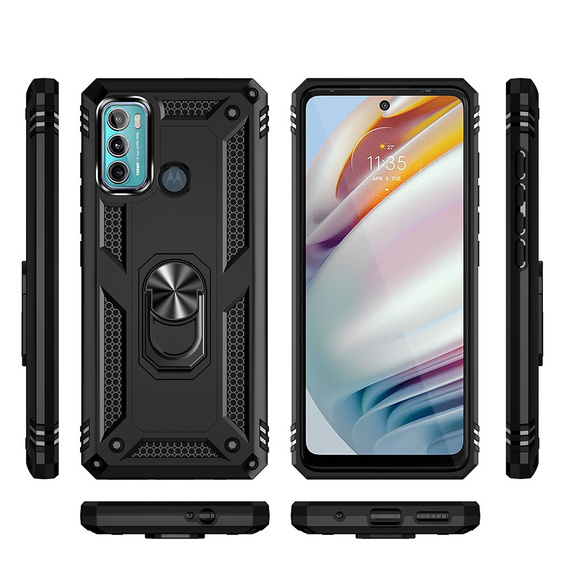 Pancéřové pouzdro pro Motorola Moto G60, Nox Case Ring, černé