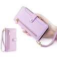 Klopové pouzdro pro Xiaomi Poco F6 Pro, Wallet Zipper Pocket, fialové