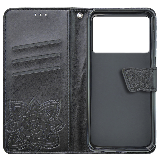 Klopové pouzdro pro Xiaomi Poco X6 Pro 5G, Butterfly, fialové