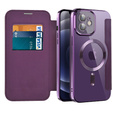 Klopové pouzdro pro iPhone 12, RFID Wallet MagSafe CamShield, fialové