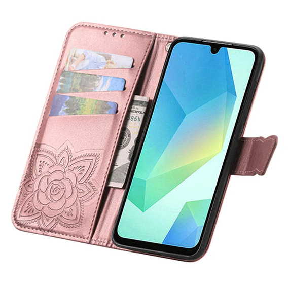 Pouzdro s klopou Butterfly pro Samsung Galaxy A57 5G, růžové