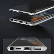 Pouzdro pro Samsung Galaxy S22 Ultra, Magnetic Dual Glass, stříbrné
