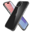 Pouzdro Spigen pro iPhone 15, Ultra Hybrid, průhledné + 9H tvrzené sklo