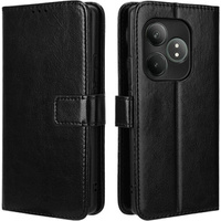 Klopové pouzdro pro Realme GT 6 / 6T, Crazy Horse Wallet, černé