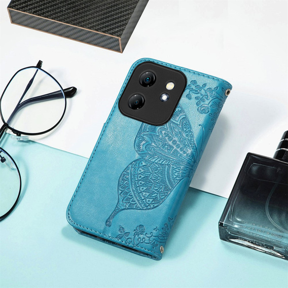 Klopové pouzdro pro Infinix Hot 50i 4G, Butterfly, modré