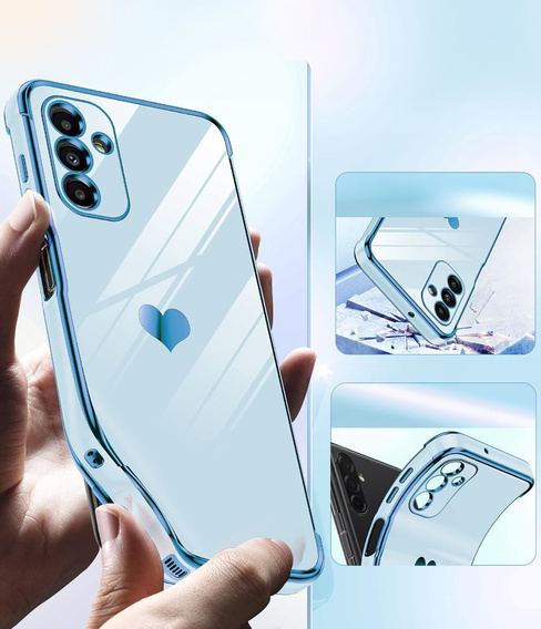 Pouzdro pro Samsung Galaxy A26, Electro heart, modré + sklo 9H