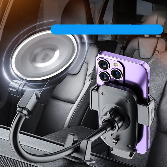 Držák do auta na čelní sklo, dlouhé rameno 30 cm pro telefony 4,7–7 palců