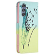 Klopové pouzdro pro Samsung Galaxy M34, Wallet, feather, modré