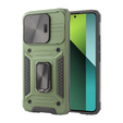 Pancéřové pouzdro pro Xiaomi Redmi Note 13 Pro 5G, CamShield Slide, zelené + tvrzené sklo 9H