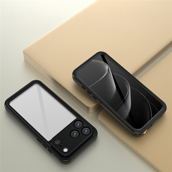 Pouzdro pro iPhone 17 Pro, vodotěsné IP68 Redpepper, černé