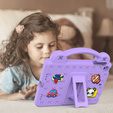 Dětské pouzdro pro iPad mini 7.9" 2019/2015/2014/2013/2012 (5/4/3/2/1 gen.), Cute Patterns, se stojánkem, fialové